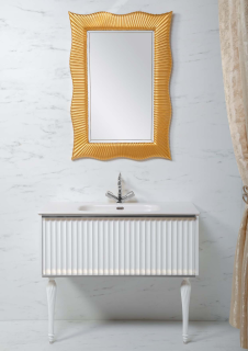 Тумба под раковину Armadi Art Vallessi Avangarde Canale 80см белый/хром 843-080-WCR